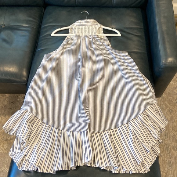 Free People Striped Ruffle Hem Mini Dress - Blue/White - Picture 10 of 12